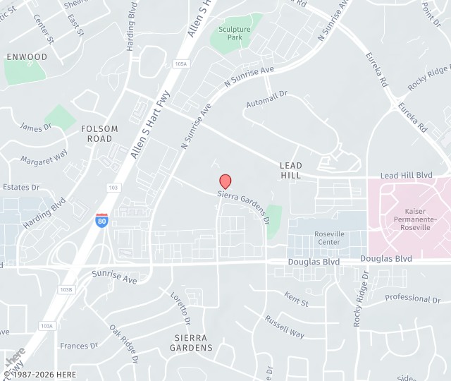 Location Map: 1850 Sierra Gardens Drive, Suite 37 Roseville, California 95661